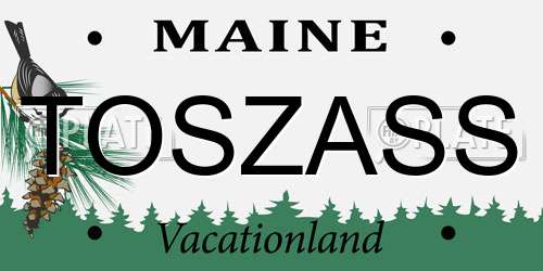 TOSZASS Maine License Plate