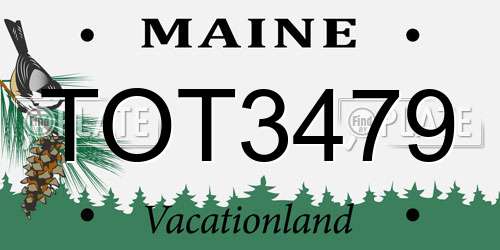 TOT3479 Maine License Plate
