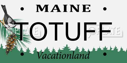 TOTUFF Maine License Plate