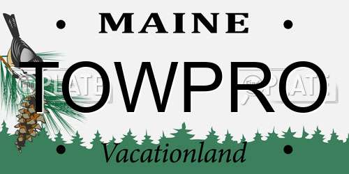 TOWPRO Maine License Plate