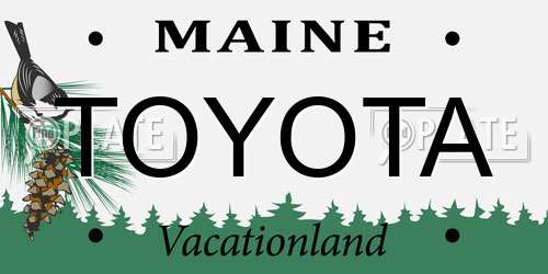 TOYOTA Maine License Plate