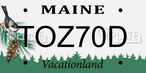 TOZ70D Maine License Plate