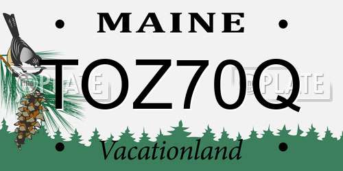 TOZ70Q Maine License Plate