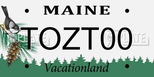 TOZT00 Maine License Plate