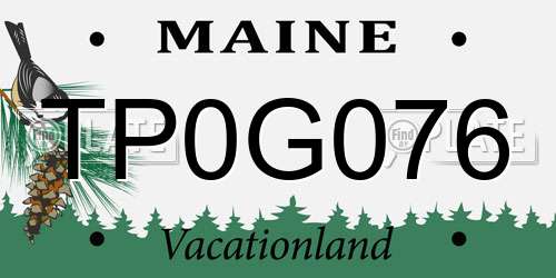 TP0G076 Maine License Plate