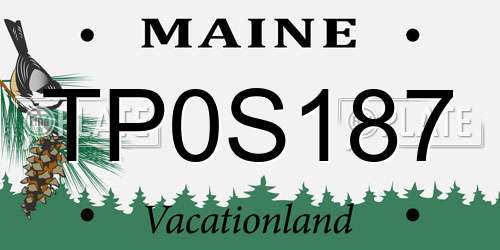 TP0S187 Maine License Plate