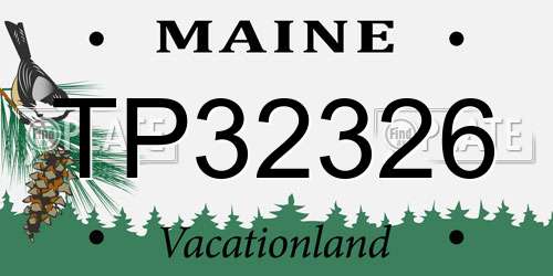 TP32326 Maine License Plate
