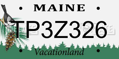 TP3Z326 Maine License Plate