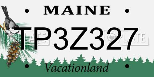TP3Z327 Maine License Plate