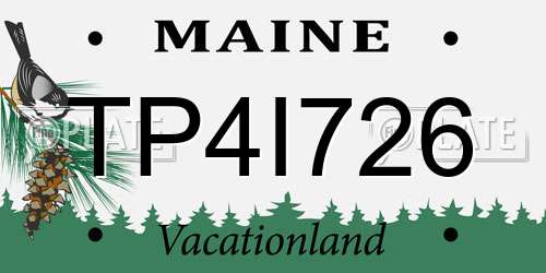 TP4I726 Maine License Plate