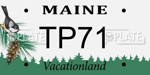 TP71 Maine License Plate
