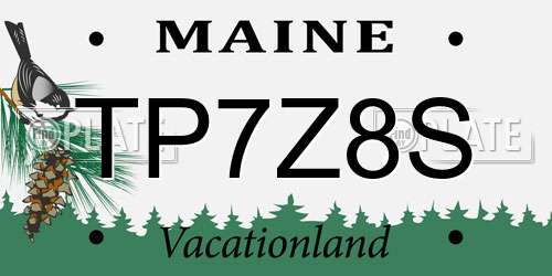TP7Z8S Maine License Plate