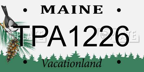TPA1226 Maine License Plate