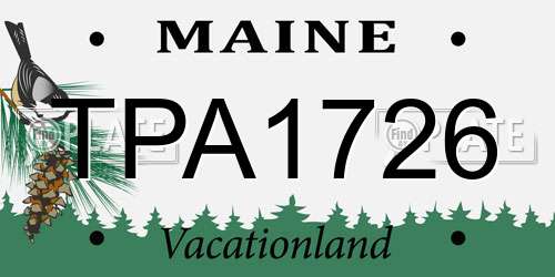 TPA1726 Maine License Plate
