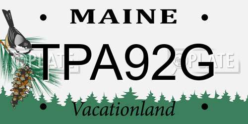 TPA92G Maine License Plate