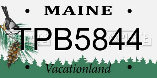 TPB5844 Maine License Plate