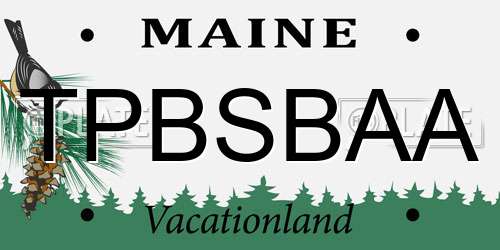 TPBSBAA Maine License Plate