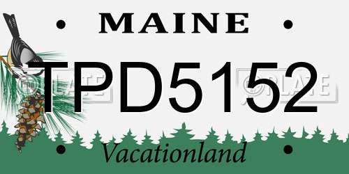 TPD5152 Maine License Plate
