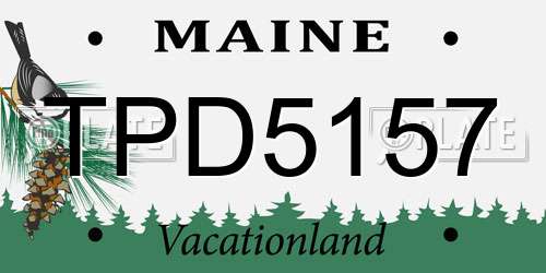 TPD5157 Maine License Plate