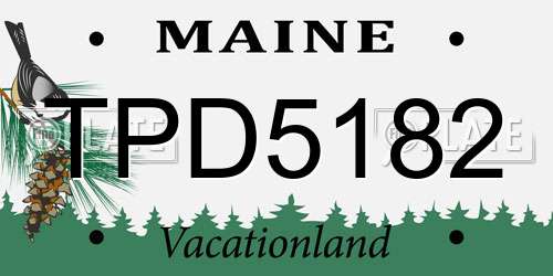 TPD5182 Maine License Plate
