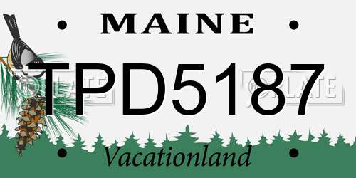 TPD5187 Maine License Plate