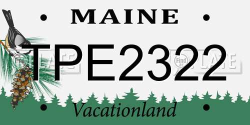TPE2322 Maine License Plate