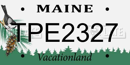 TPE2327 Maine License Plate