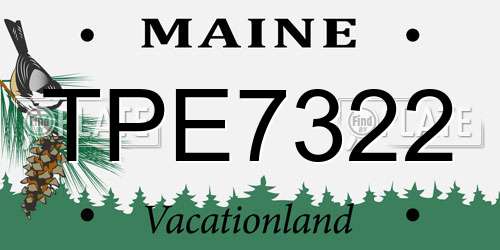 TPE7322 Maine License Plate