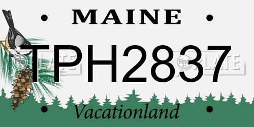 TPH2837 Maine License Plate