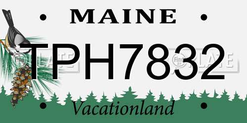 TPH7832 Maine License Plate