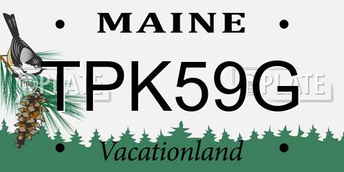 TPK59G Maine License Plate