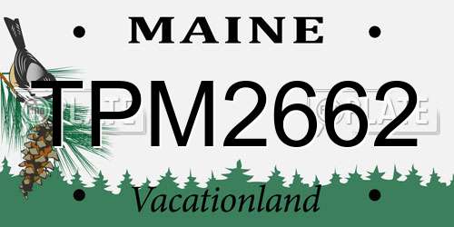 TPM2662 Maine License Plate