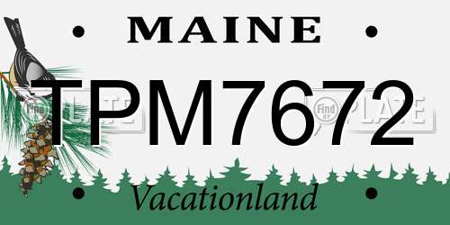 TPM7672 Maine License Plate
