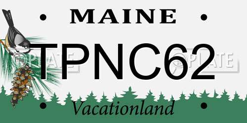 TPNC62 Maine License Plate