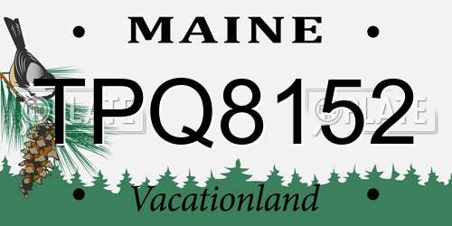 TPQ8152 Maine License Plate