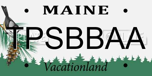 TPSBBAA Maine License Plate