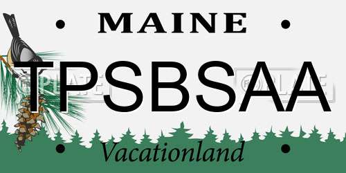 TPSBSAA Maine License Plate