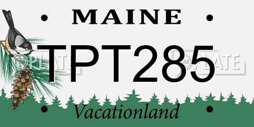 TPT285 Maine License Plate