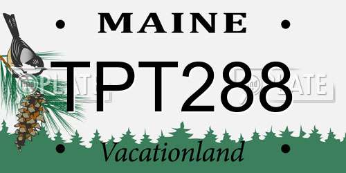 TPT288 Maine License Plate