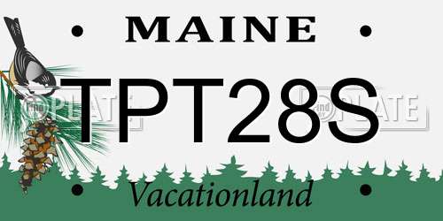 TPT28S Maine License Plate