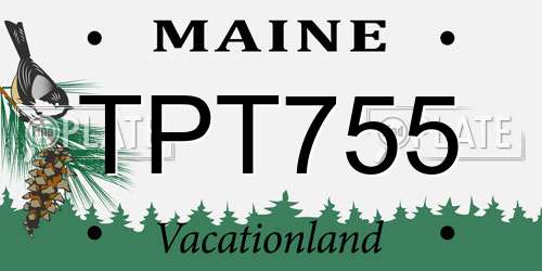 TPT755 Maine License Plate
