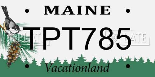 TPT785 Maine License Plate