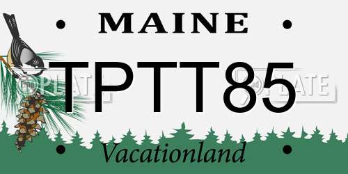 TPTT85 Maine License Plate
