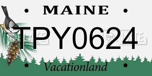 TPY0624 Maine License Plate