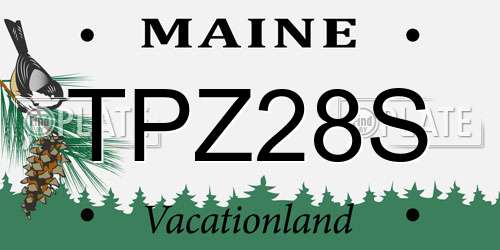 TPZ28S Maine License Plate