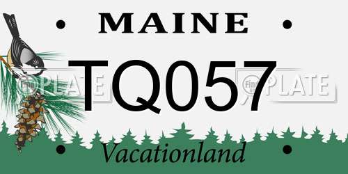 TQ057 Maine License Plate
