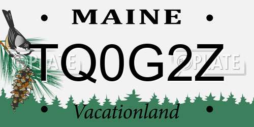 TQ0G2Z Maine License Plate