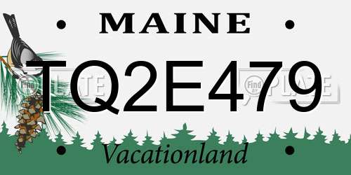 TQ2E479 Maine License Plate