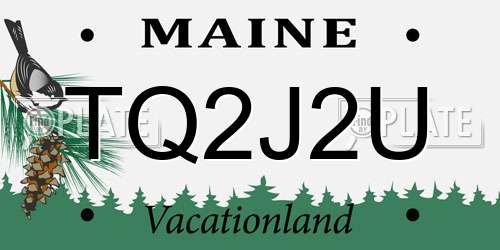 TQ2J2U Maine License Plate