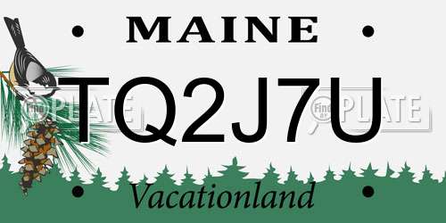 TQ2J7U Maine License Plate